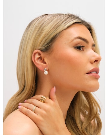 Jon Richard Gold Plated Crystal and Pearl Drop Earrings