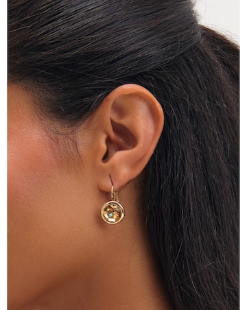 Jon Richard Gold Plated And Champagne Stone Earrings