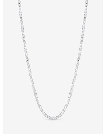 Jon Richard Rhodium Plated and Cubic Zirconia Round Tennis Necklace