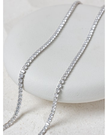 Jon Richard Rhodium Plated and Cubic Zirconia Round Tennis Necklace