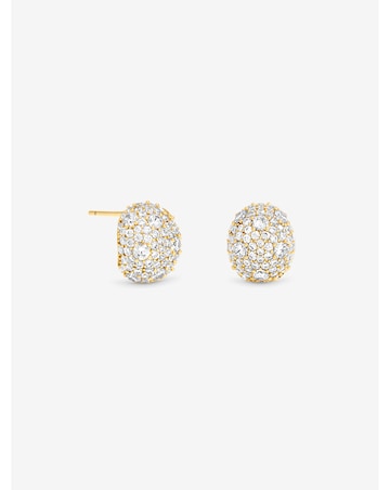 Jon Richard Gold Plated And Pave Dome Stud Earrings
