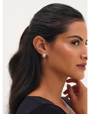 Jon Richard Gold Plated And Pave Dome Stud Earrings