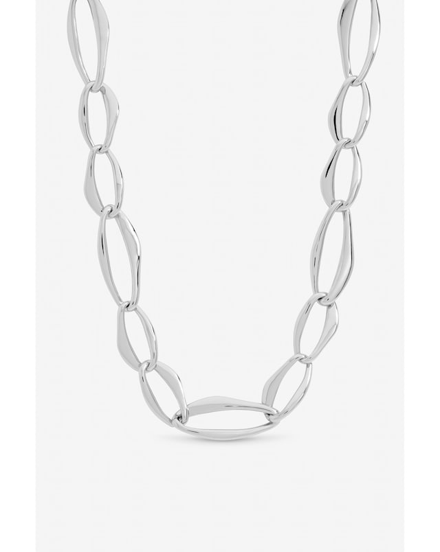 Mood Silver Plated Large Link Chain Necklace