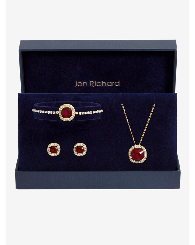 New In - Gold & Garnet Crystal Set Gift Box