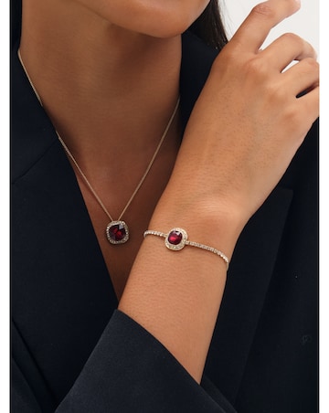Jon Richard Gold Plated And Garnet Crystal Trio Set - Gift Box