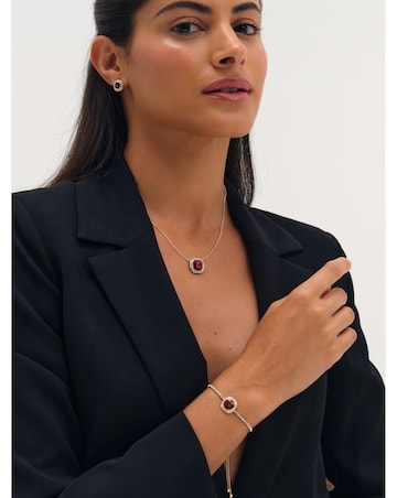 Jon Richard Gold Plated And Garnet Crystal Trio Set - Gift Box