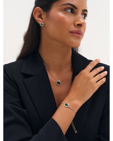 Jon Richard Gold Plated Emerald Crystal Trio Set - Gift Box