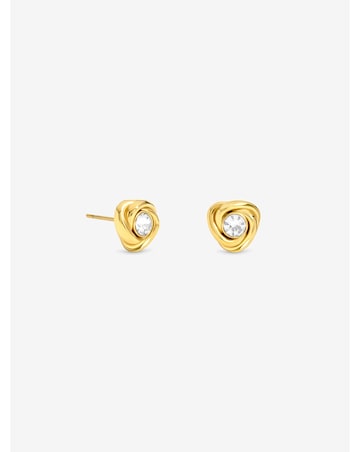 Jon Richard Gold Plated And Crystal Waterproof Knot Stud Earrings