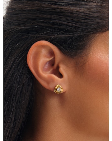 Jon Richard Gold Plated And Crystal Waterproof Knot Stud Earrings