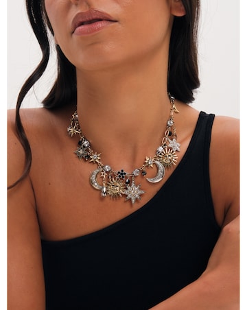 Mood Two Tone Celestial Charm Necklace