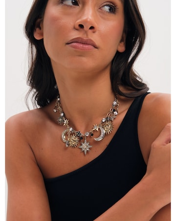 Mood Two Tone Celestial Charm Necklace