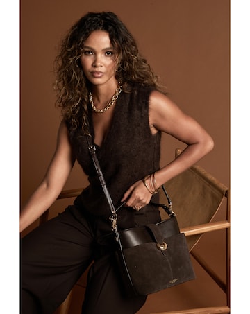 Luella Grey Indra Chocolate Bucket Crossbody