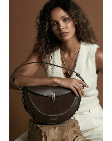 Luella Grey Angelina Chocolate Multiway Shoulder Saddle Bag