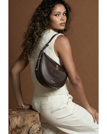Luella Grey Angelina Chocolate Multiway Shoulder Saddle Bag