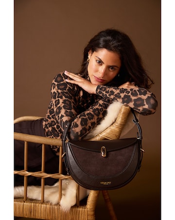 Luella Grey Angelina Chocolate Multiway Shoulder Saddle Bag
