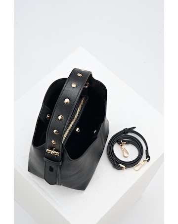 Luella Grey Roxanne Black Grab Handle Bag