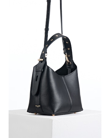 Luella Grey Roxanne Black Grab Handle Bag