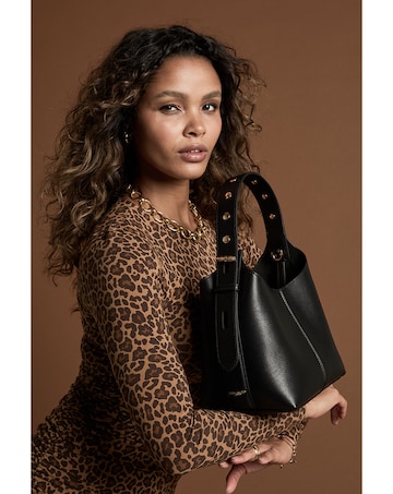 Luella Grey Roxanne Black Grab Handle Bag