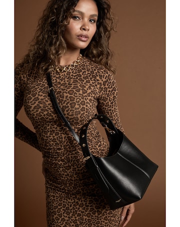 Luella Grey Roxanne Black Grab Handle Bag