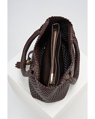 Luella Grey Saskia Chocolate Woven Tote