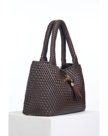 Luella Grey Saskia Chocolate Woven Tote