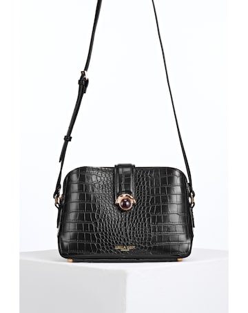 Luella Grey Mills Black Croc Crossbody