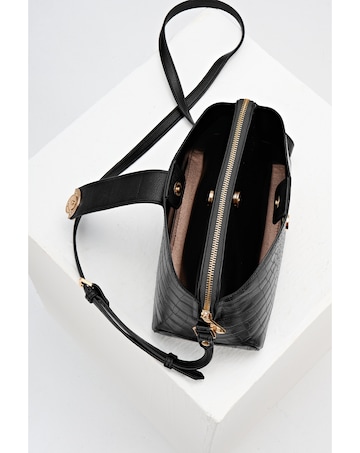 Luella Grey Mills Black Croc Crossbody