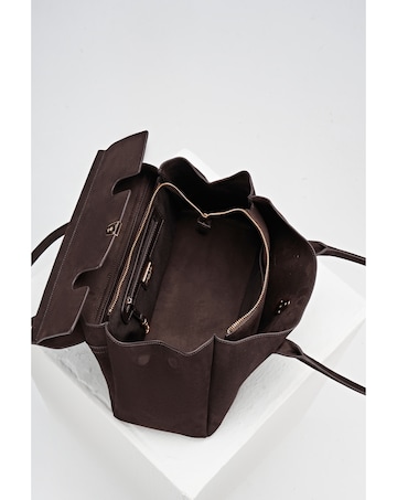 Luella Grey Natalia Chocolate Suede Tote Bag