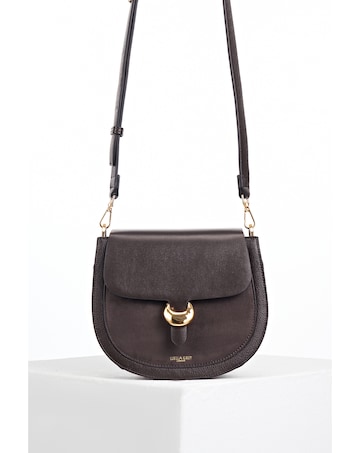 Luella Grey Venetia Chocolate Saddle Crossbody