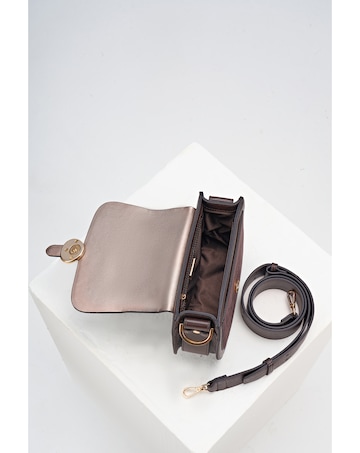 Luella Grey Venetia Chocolate Saddle Crossbody