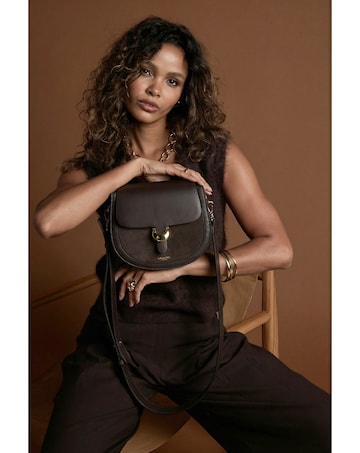 Luella Grey Venetia Chocolate Saddle Crossbody