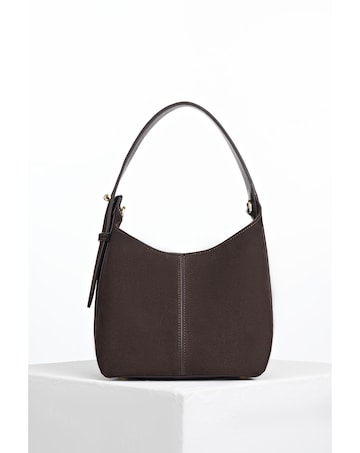 Luella Grey Roxanne Chocolate Suede Grab Handle Bag