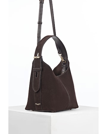 Luella Grey Roxanne Chocolate Suede Grab Handle Bag