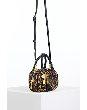 Luella Grey Ruthanna Leopard Cowhide Mini Bowler