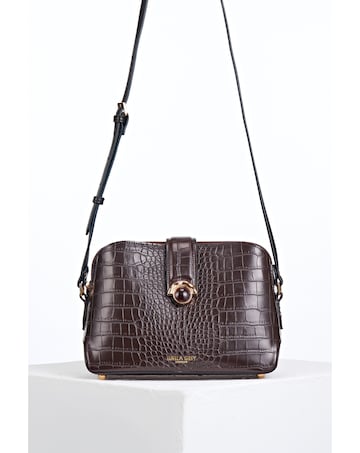 Luella Grey Mills Chocolate Croc Crossbody