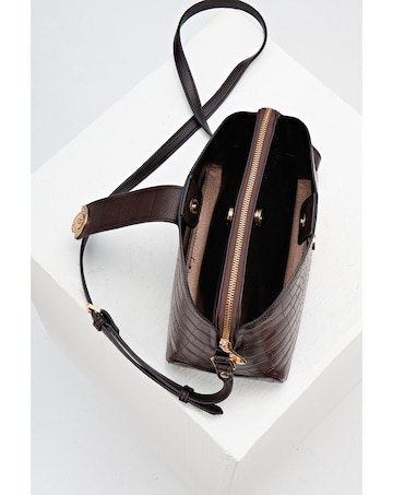 Luella Grey Mills Chocolate Croc Crossbody