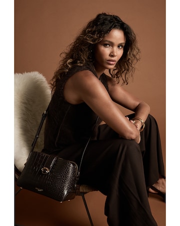 Luella Grey Mills Chocolate Croc Crossbody