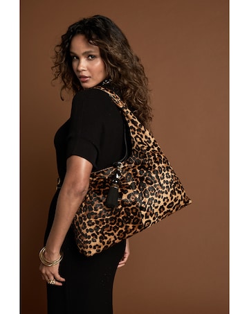 Luella Grey Pandora Leopard Cowhide Slouch Hobo