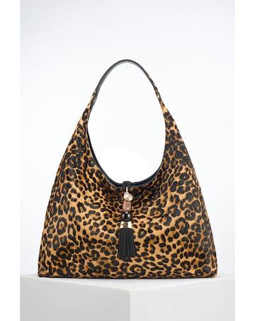 Luella Grey Pandora Leopard Cowhide Slouch Hobo