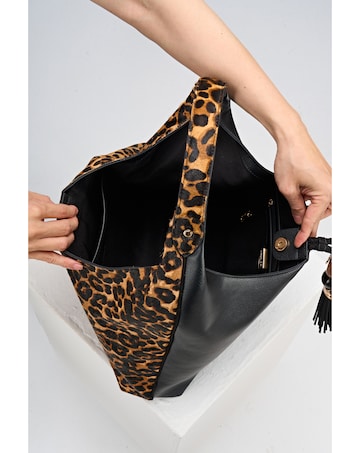 Luella Grey Pandora Leopard Cowhide Slouch Hobo
