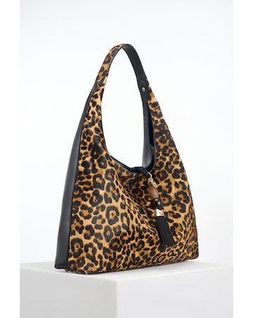 Luella Grey Pandora Leopard Cowhide Slouch Hobo