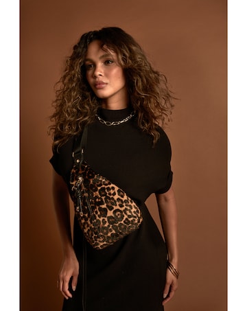 Luella Grey Darla Leopard Cowhide Sling Crossbody