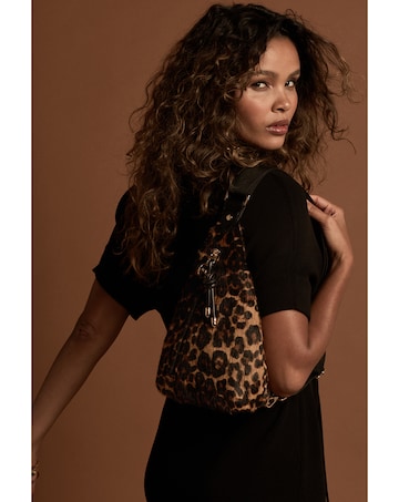Luella Grey Darla Leopard Cowhide Sling Crossbody