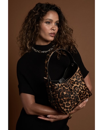 Luella Grey Roxanne Leopard Cowhide Grab Handle Bag