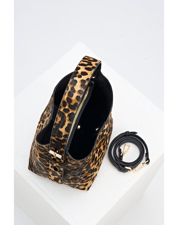Luella Grey Roxanne Leopard Cowhide Grab Handle Bag