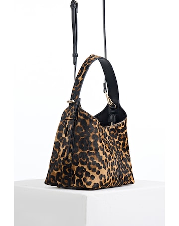 Luella Grey Roxanne Leopard Cowhide Grab Handle Bag