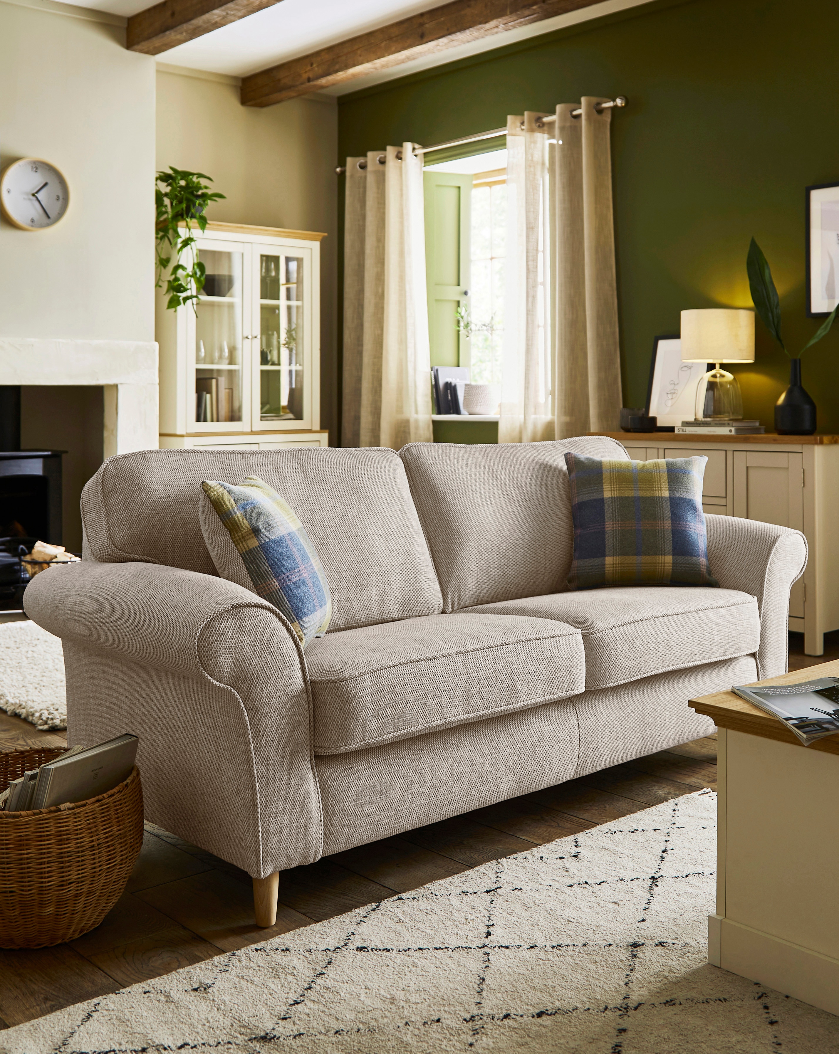 Julipa Chiltern Fabric 3 Seater Sofa - Natural
