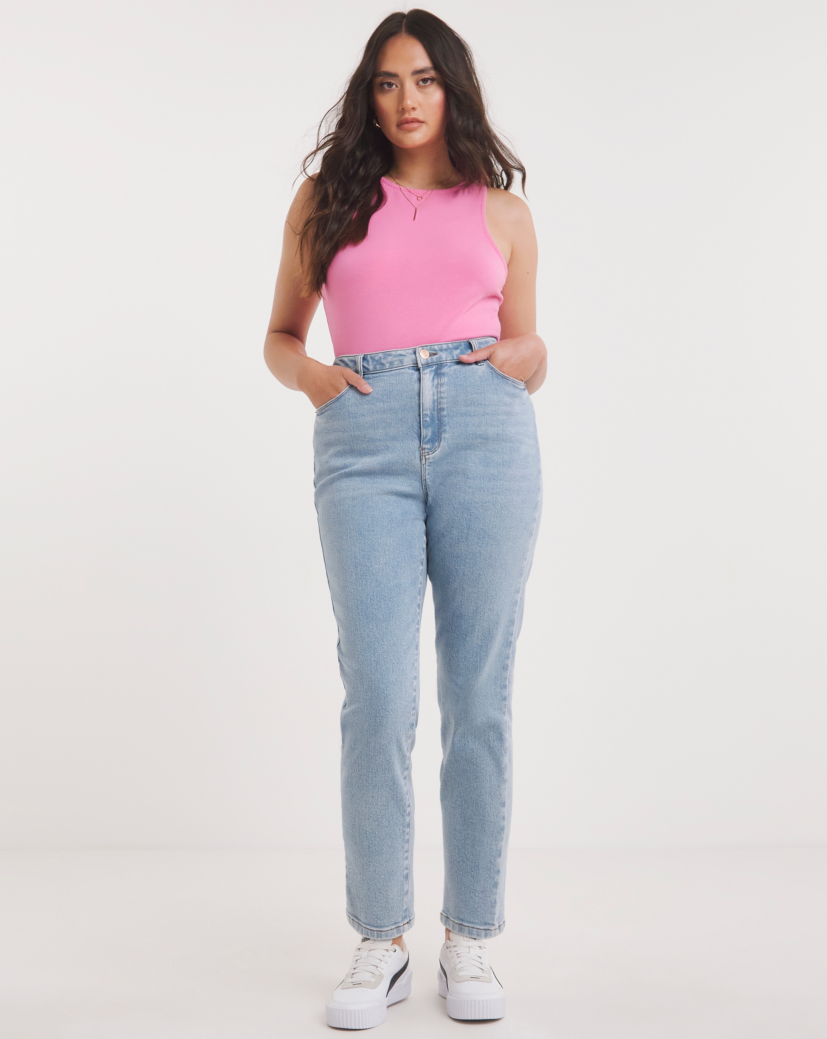 Bromide Blue Slim Mom Jean