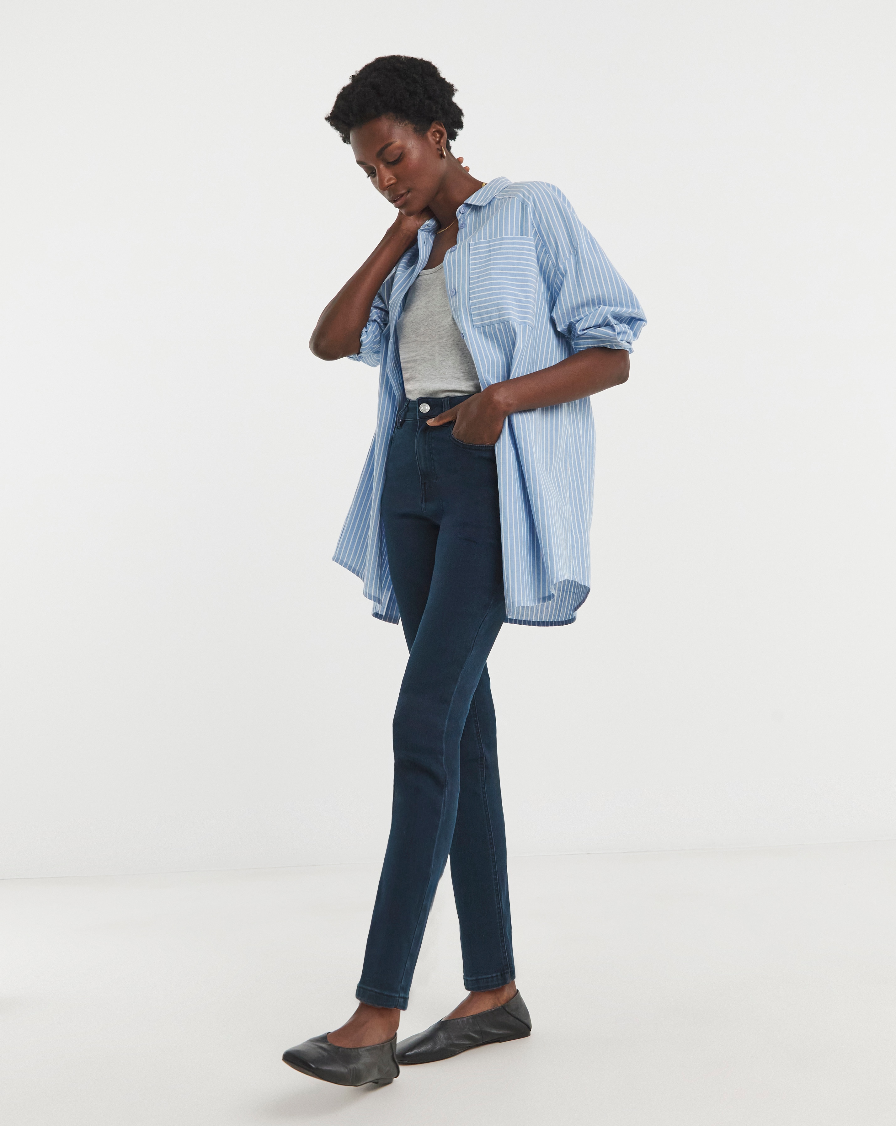 High Waist Super Soft Slim Leg Jean