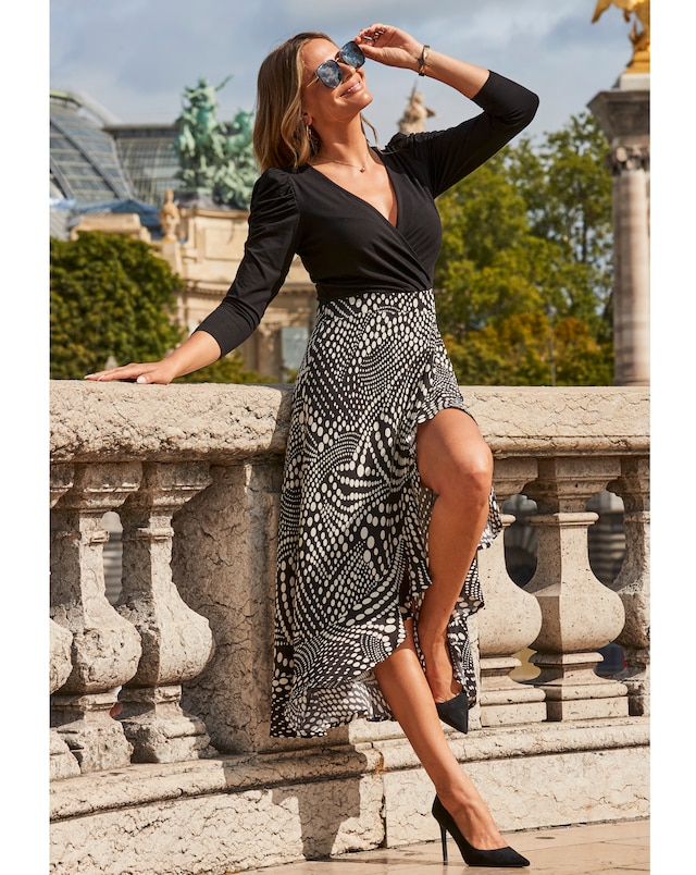 Sosandar Geometric Print Jersey Dress